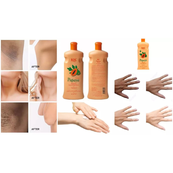 RDL Papaya Extract Whitening Hand & Body Lotion + Vitamin E 600 ml