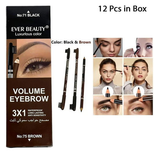 Ever Beauty Eyebrow Pencil 2 In 1 Black & Brown