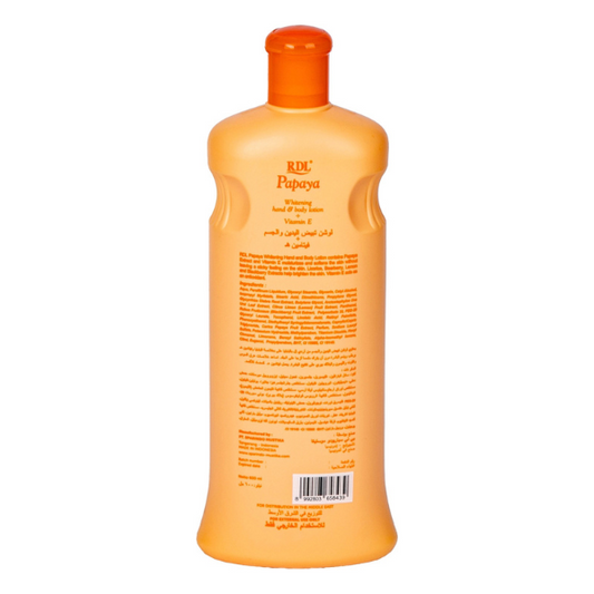 RDL Papaya Extract Whitening Hand & Body Lotion + Vitamin E 600 ml