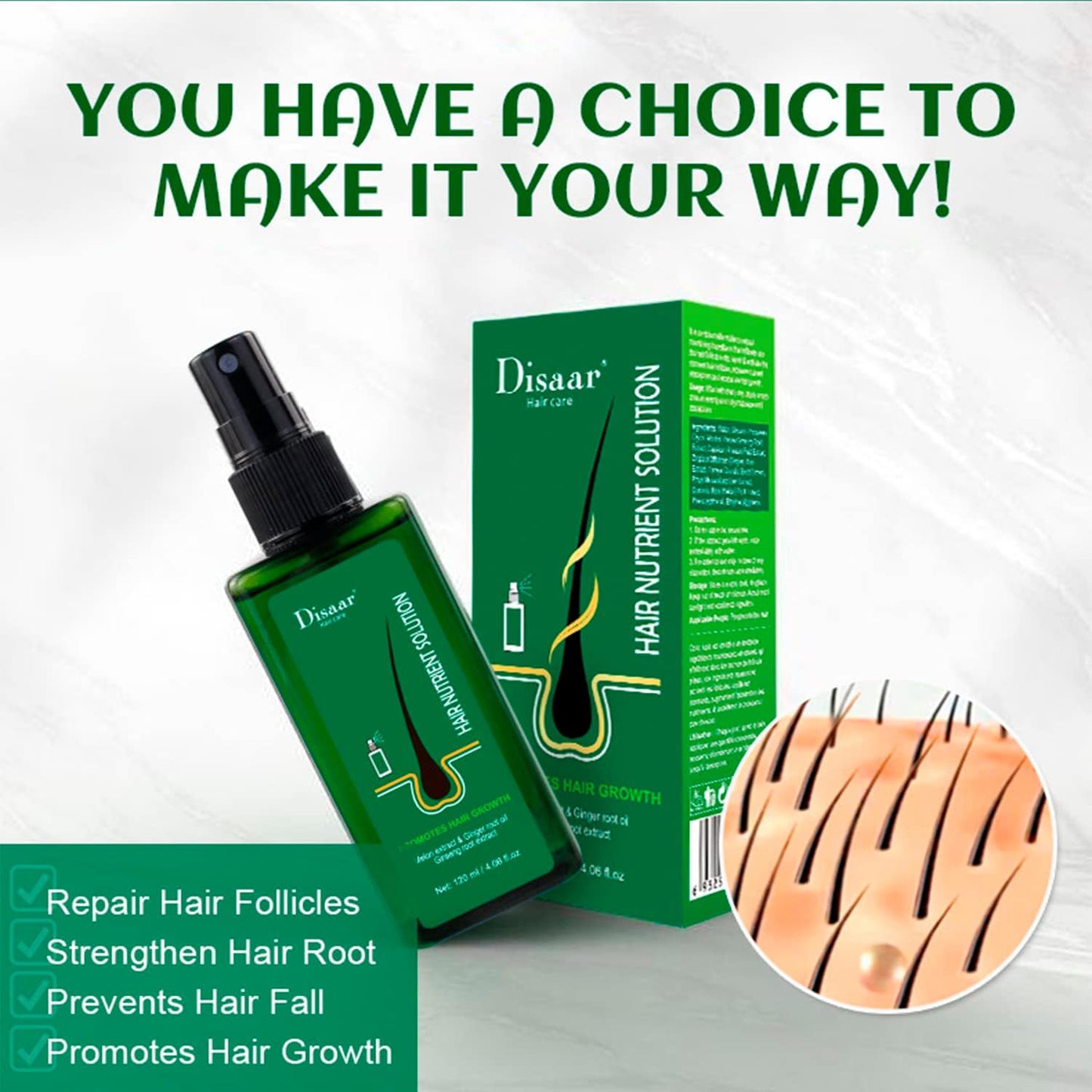 DISAAR Beauty Ginger Hair Grown Oil Spray Solution