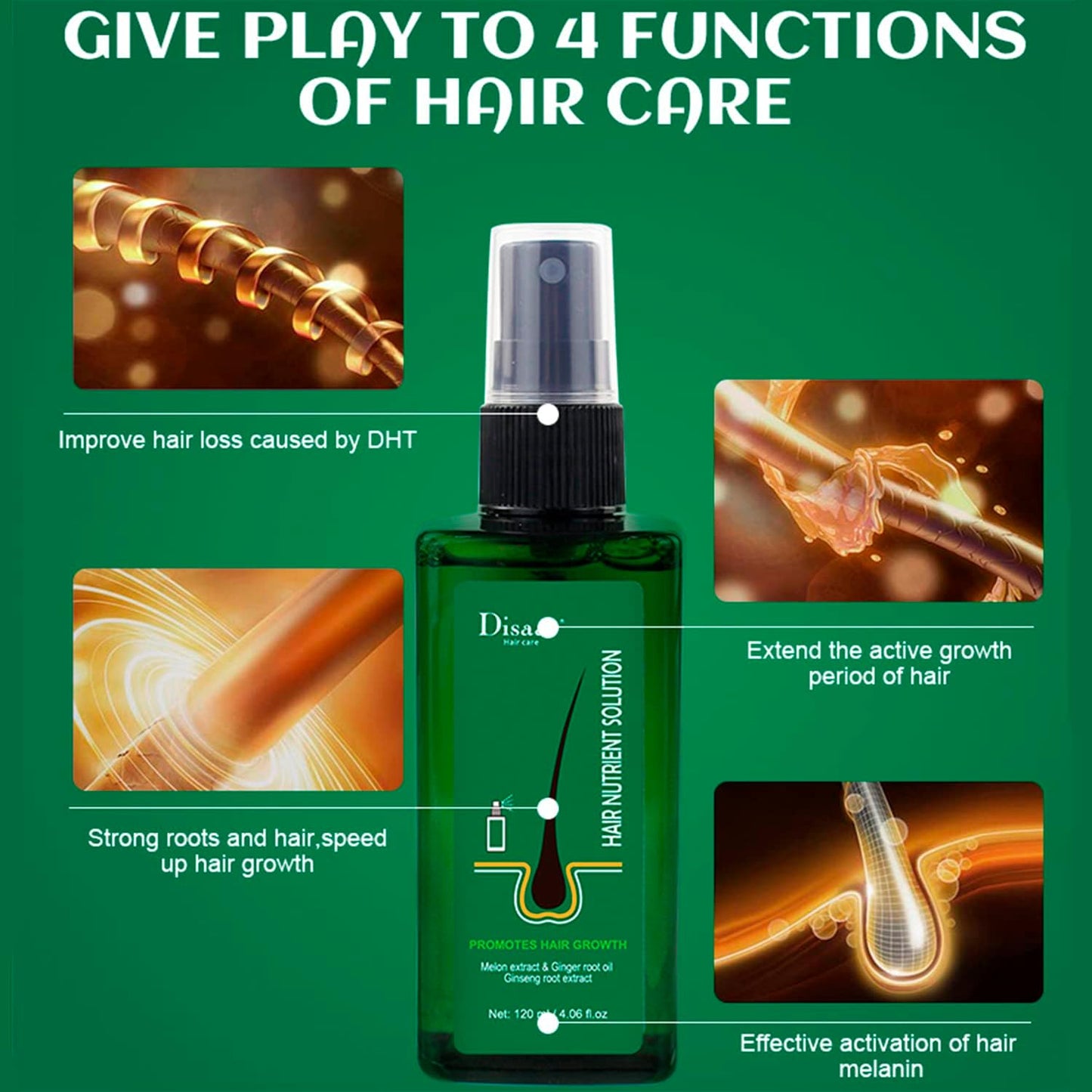DISAAR Beauty Ginger Hair Grown Oil Spray Solution