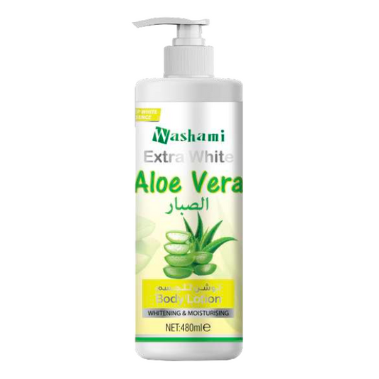 WASHAMI EXTRA WHITE ALOE VERA BODY LOTION 480ML