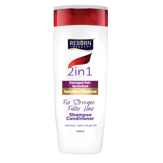 Reborn Beauty 2-in-1 Shampoo Damaged Hair Revitalized - Keratin & Hibiscus, 400ML
