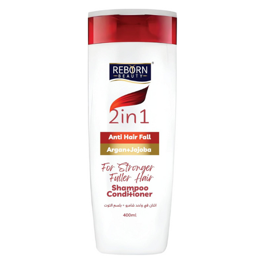 Reborn Beauty 2-in-1 Anti Hair Fall Shampoo Conditioner, Argan & Jojoba, 400ml